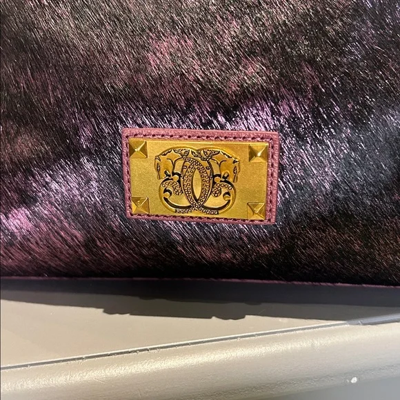 Sharif Purple Long Haired Satchel with Gold Hardware Kisslock 9.5”x7”x2.25” NWT - Picture 5 of 9